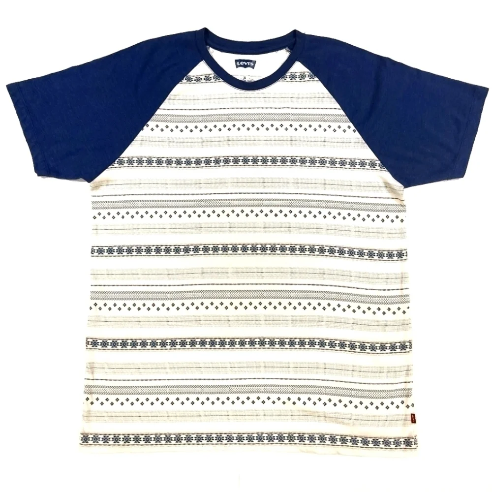 3/$20 Levi's White/Blue Striped Designs T-shirt